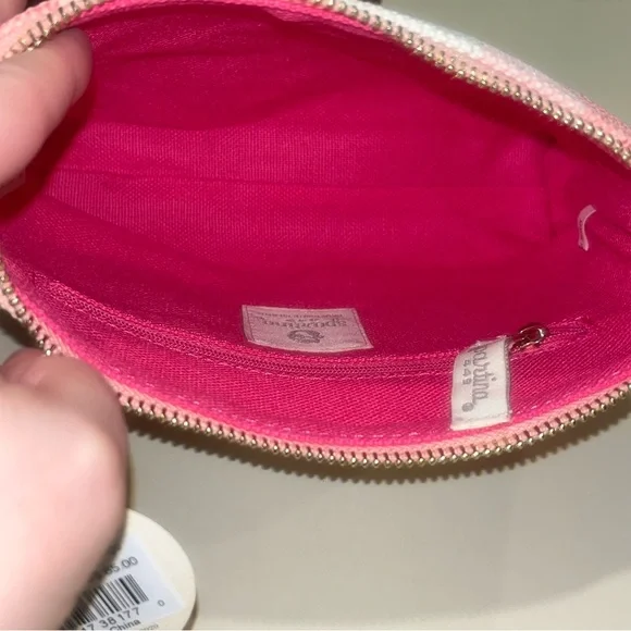 Spartina Carina Embroidered Flamingo Wristlet Pink & Cream NWT - Picture 11 of 15